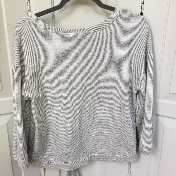 Grey & Gray Striped Cropped Sweatshirt - Picture 11 of 14